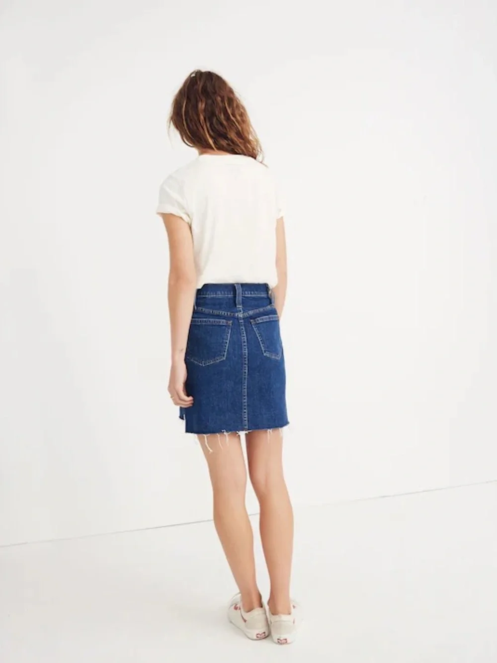 Madewell Stretch Denim Straight Mini Skirt: Step-Hem Edition Size 31